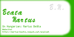 beata martus business card